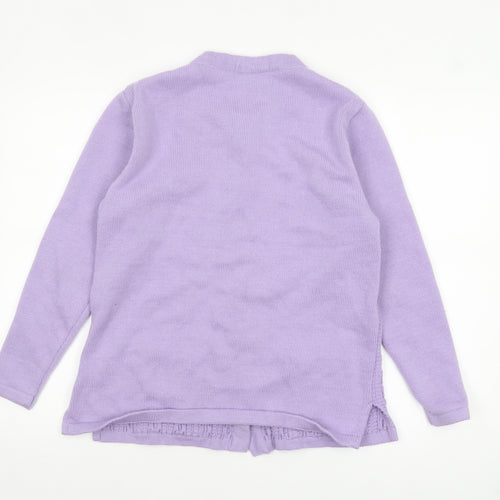 Sarah Dunnway Women's Purple Cable-Knit Cardigan S
