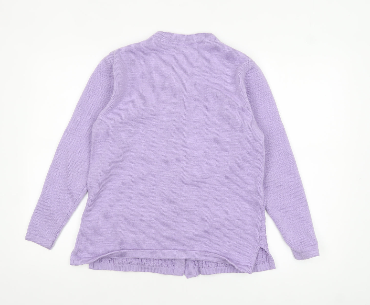 Sarah Dunnway Women's Purple Cable-Knit Cardigan S