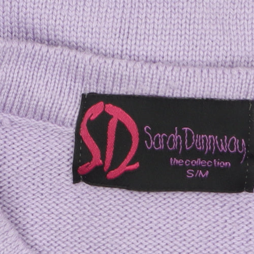 Sarah Dunnway Women's Purple Cable-Knit Cardigan S