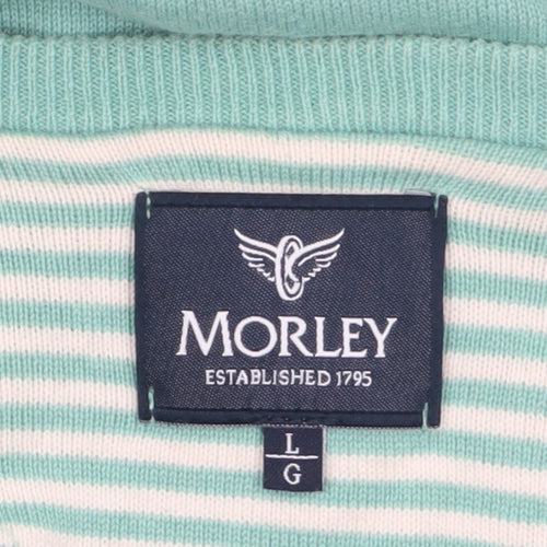 Morley Women’s Green V-Neck Cotton Pullover Jumper Size L