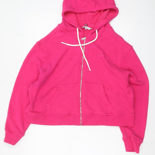 Tommy Hilfiger Women’s Pink Full Zip Hoodie XL Cotton Blend