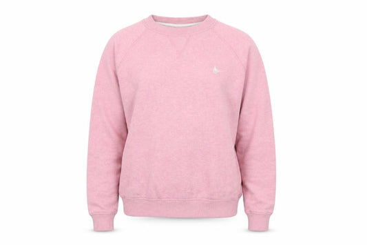 Front view of Jack Wills women’s pink crew neck pullover sweatshirt, size UK 4