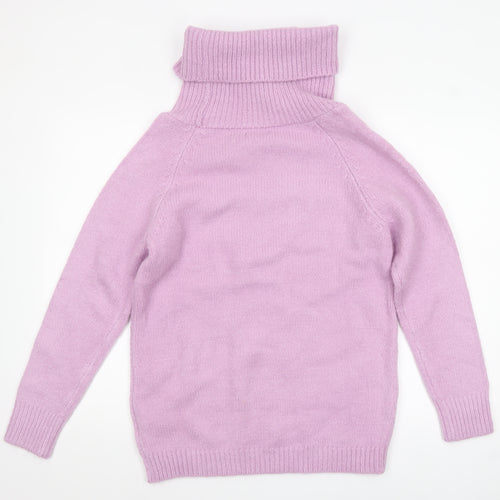 Cotton Traders Womens Pink Roll Neck Cable Knit Jumper Size 12