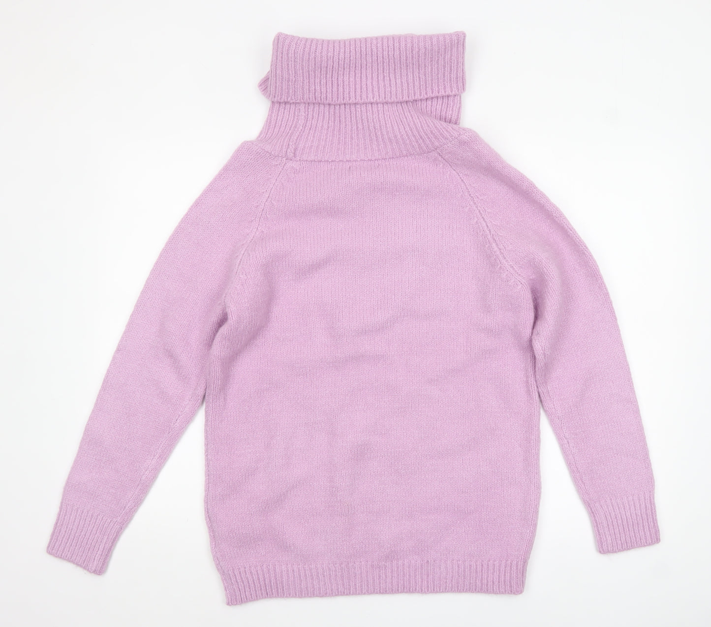 Cotton Traders Womens Pink Roll Neck Cable Knit Jumper Size 12