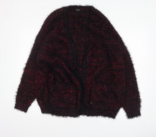 River Island Womens Multicoloured Size 16 Chunky Knit Open Cardigan
