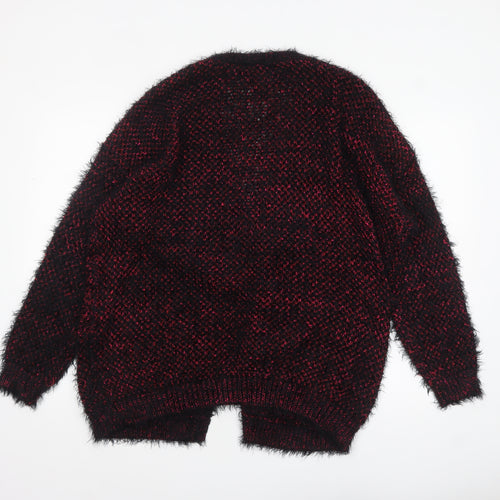River Island Womens Multicoloured Size 16 Chunky Knit Open Cardigan