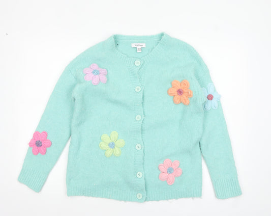 Wild Flower Women's Green Floral Knit Cardigan Size S