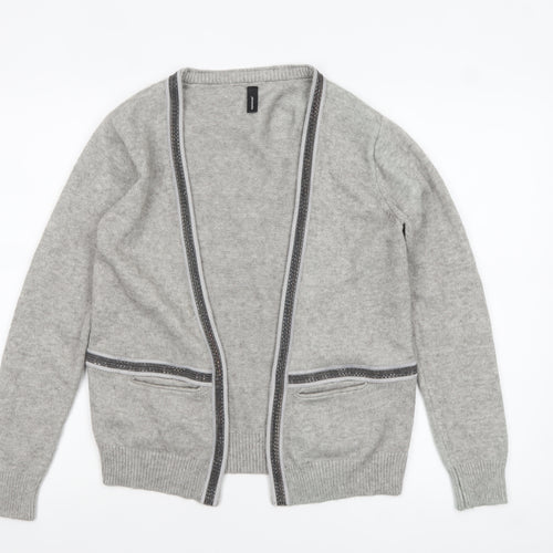 Soyaconcept Women's Grey Knit Open Cardigan Size S Lightweight