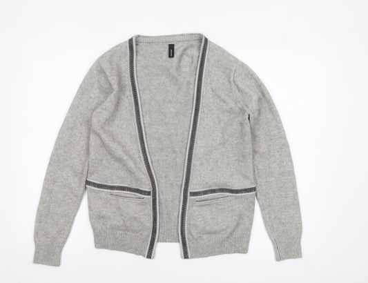 Soyaconcept Women's Grey Knit Open Cardigan Size S Lightweight