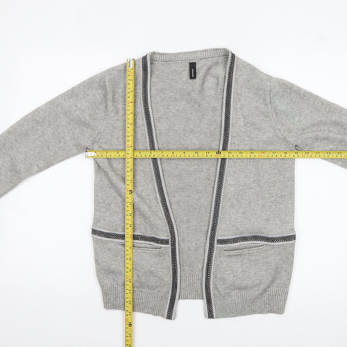 Soyaconcept Women's Grey Knit Open Cardigan Size S Lightweight