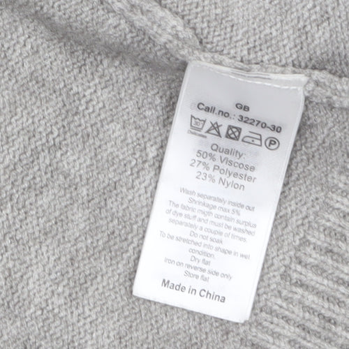 Soyaconcept Women's Grey Knit Open Cardigan Size S Lightweight