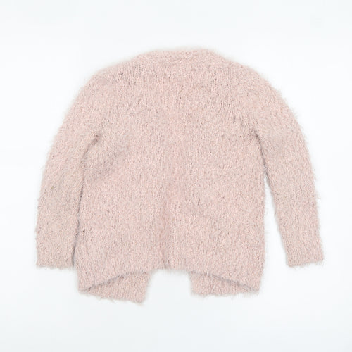 Young Dimension Girls Pink Fuzzy Open Front Cardigan 4-5 Years