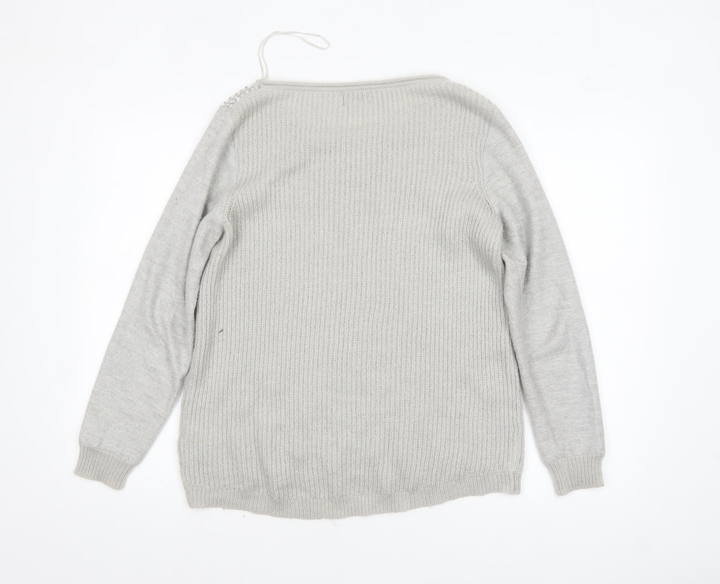 Mint Velvet Women’s Grey Sequin Knit Jumper Size 12