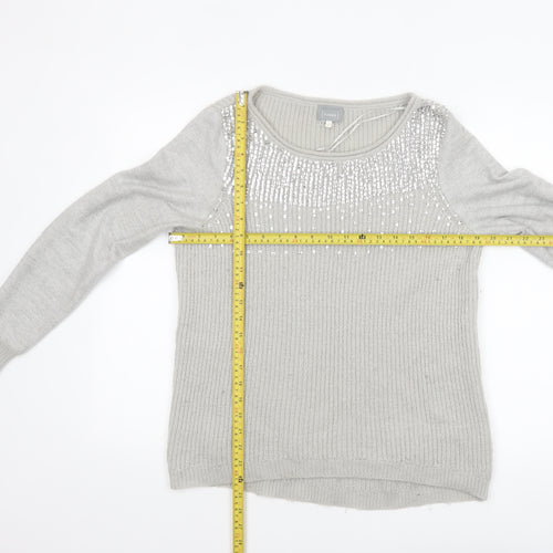 Mint Velvet Women’s Grey Sequin Knit Jumper Size 12