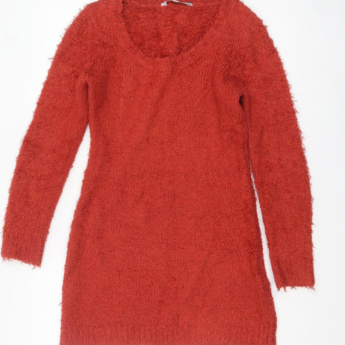 Red Herring Women's Red Long Sleeve Scoop Knit Jumper Size 14