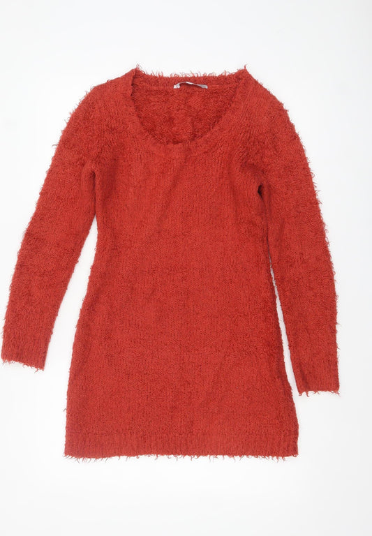 Red Herring Women's Red Long Sleeve Scoop Knit Jumper Size 14
