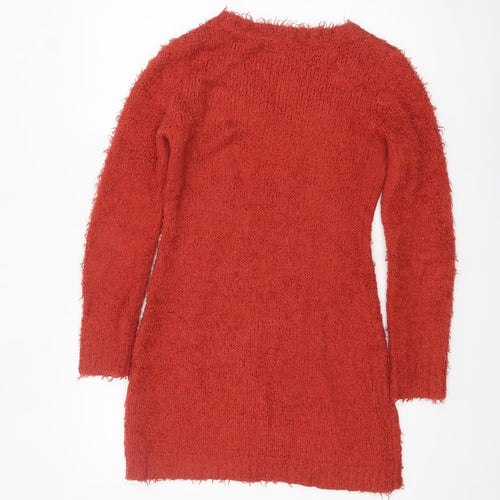 Red Herring Women's Red Long Sleeve Scoop Knit Jumper Size 14