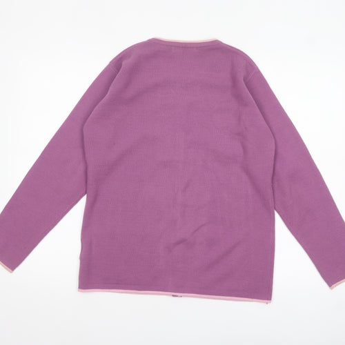EWM Women's Purple Cardigan Knit Jumper Size 14-16 Acrylic