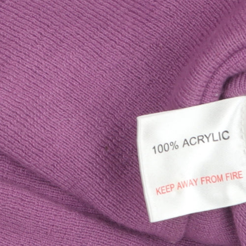 EWM Women's Purple Cardigan Knit Jumper Size 14-16 Acrylic