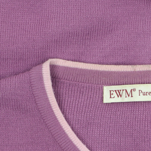 EWM Women's Purple Cardigan Knit Jumper Size 14-16 Acrylic
