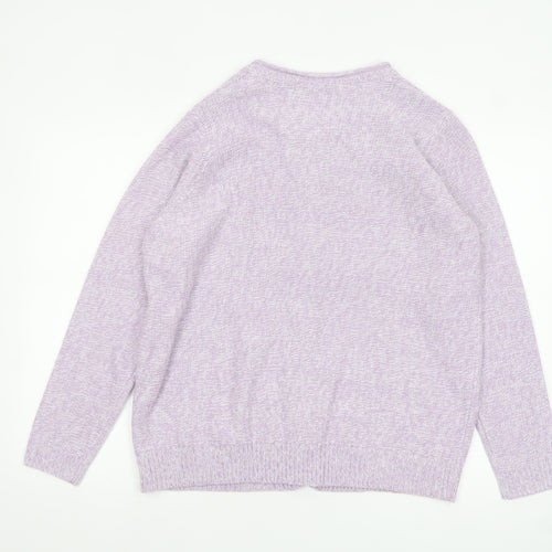 EWM Womens Purple Cable Knit Acrylic Cardigan Size 18