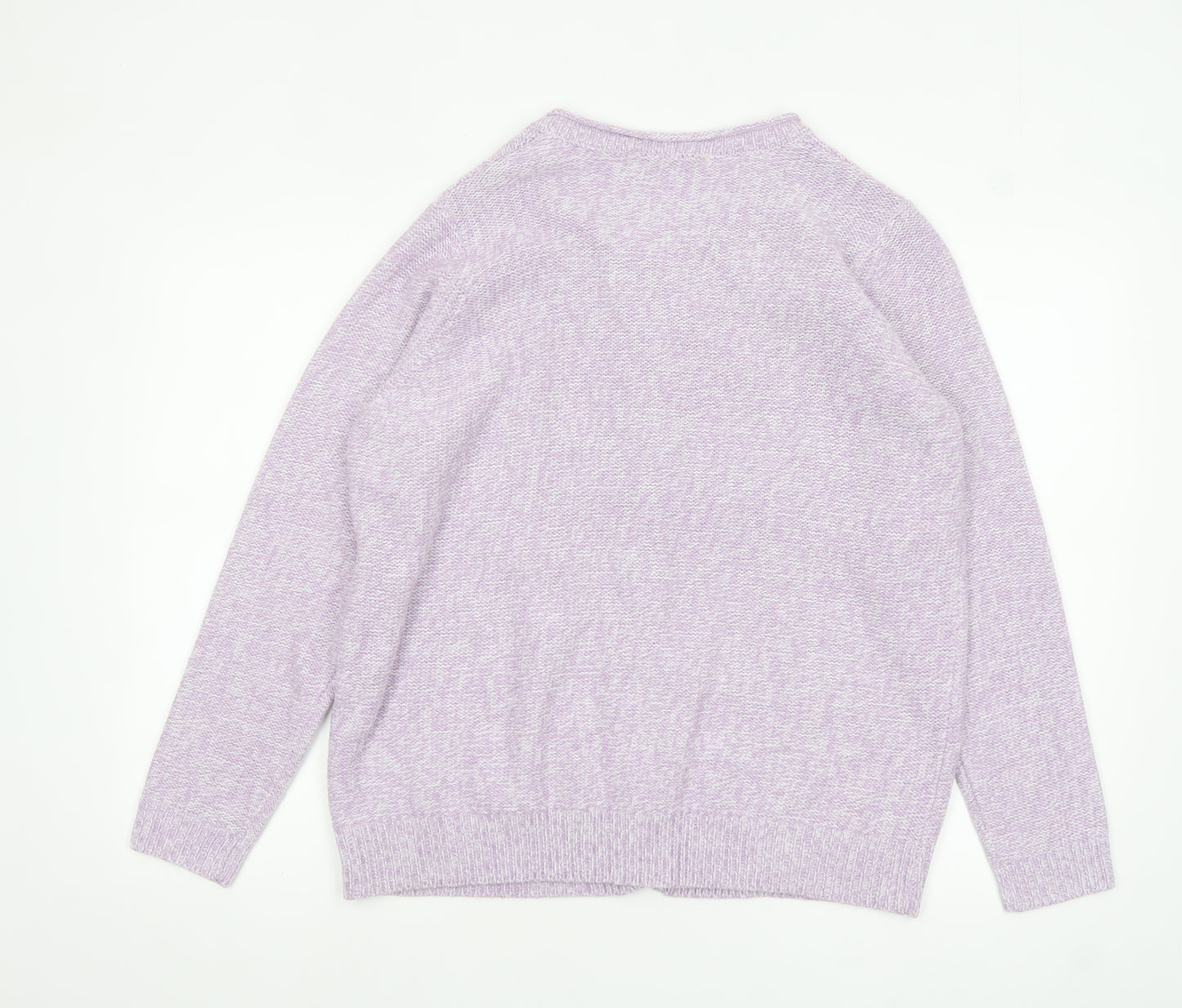 EWM Womens Purple Cable Knit Acrylic Cardigan Size 18