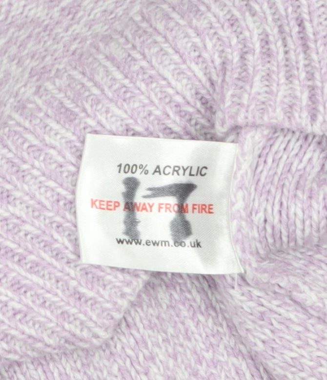 EWM Womens Purple Cable Knit Acrylic Cardigan Size 18