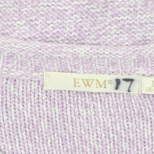 EWM Womens Purple Cable Knit Acrylic Cardigan Size 18