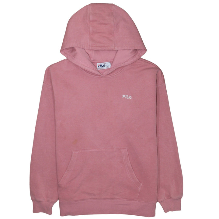 Fila Women Pink Pullover Hoodie XL Cotton Blend Casual Sweatshirt