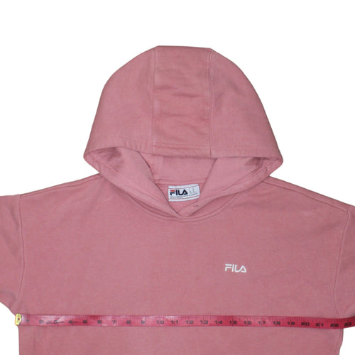 Fila Women Pink Pullover Hoodie XL Cotton Blend Casual Sweatshirt