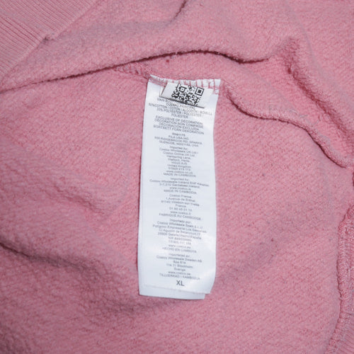 Fila Women Pink Pullover Hoodie XL Cotton Blend Casual Sweatshirt