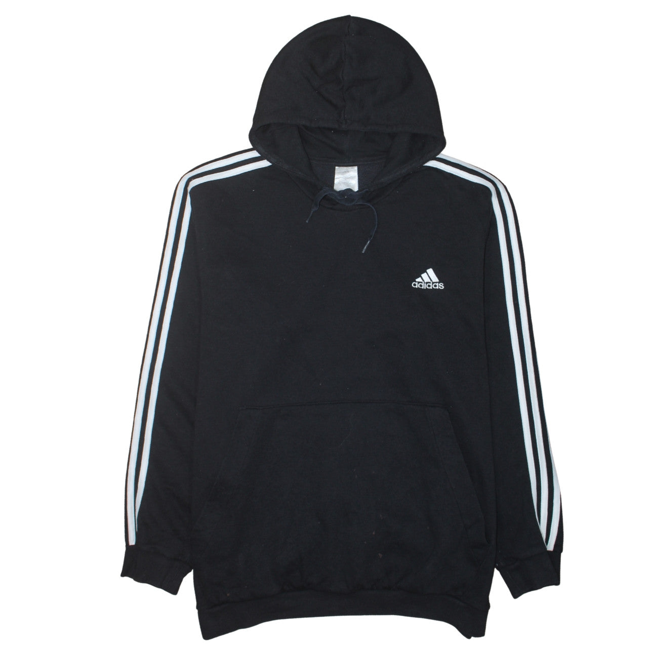 Adidas Mens Black Pullover Hoodie L Sports Fleece Sweatshirt