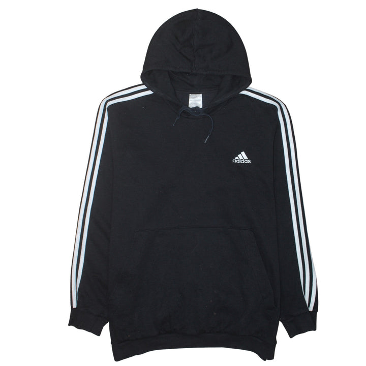 Adidas Mens Black Pullover Hoodie L Sports Fleece Sweatshirt