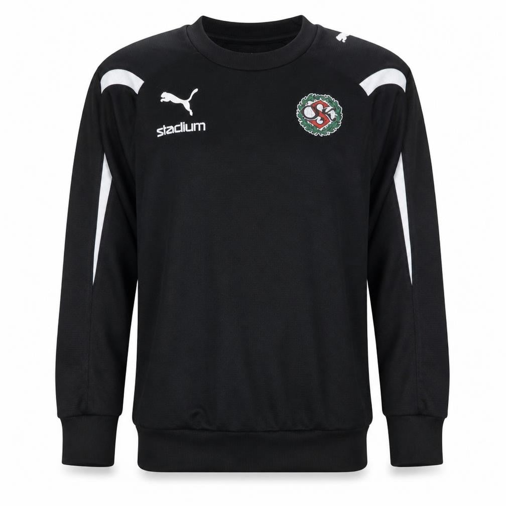 Front view of Puma Men's Black Small Pullover Logo Sweatshirt Athletic Fit