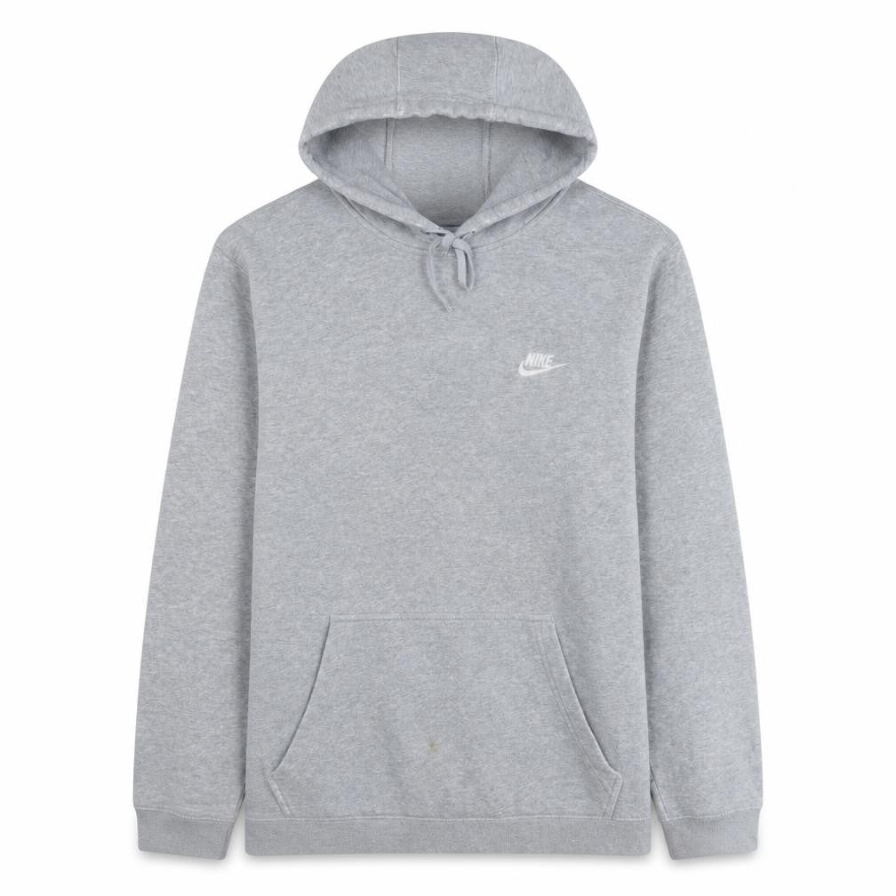 Front view of Nike Men Grey XL Pullover Hoodie Fleece Sweatshirt