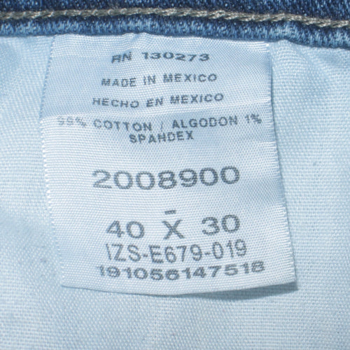 Lee Men's Blue Regular Fit Straight Leg Denim Jeans 40W 30L