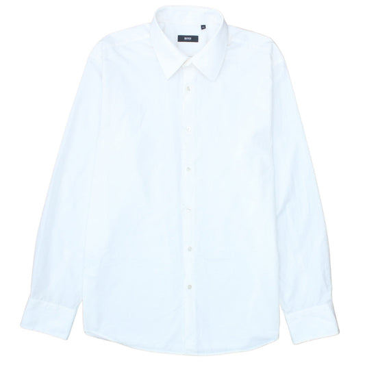 Hugo Boss Men's White Regular Fit Long Sleeve Dress Shirt Size 44