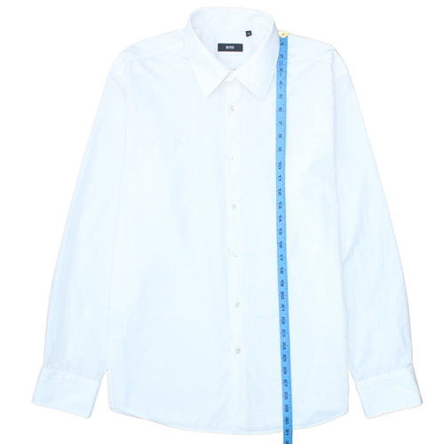 Hugo Boss Men's White Regular Fit Long Sleeve Dress Shirt Size 44