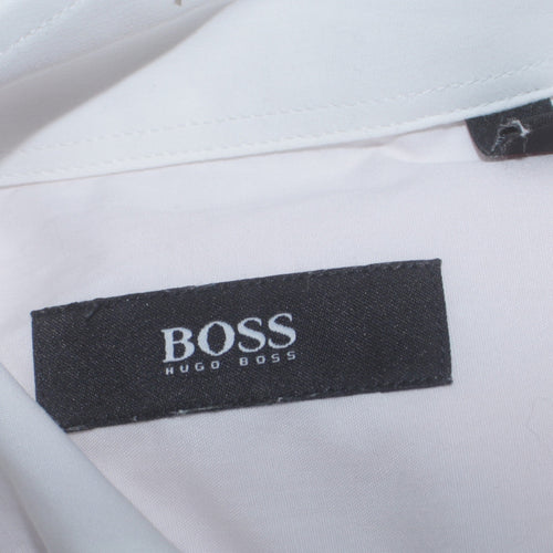 Hugo Boss Men's White Regular Fit Long Sleeve Dress Shirt Size 44