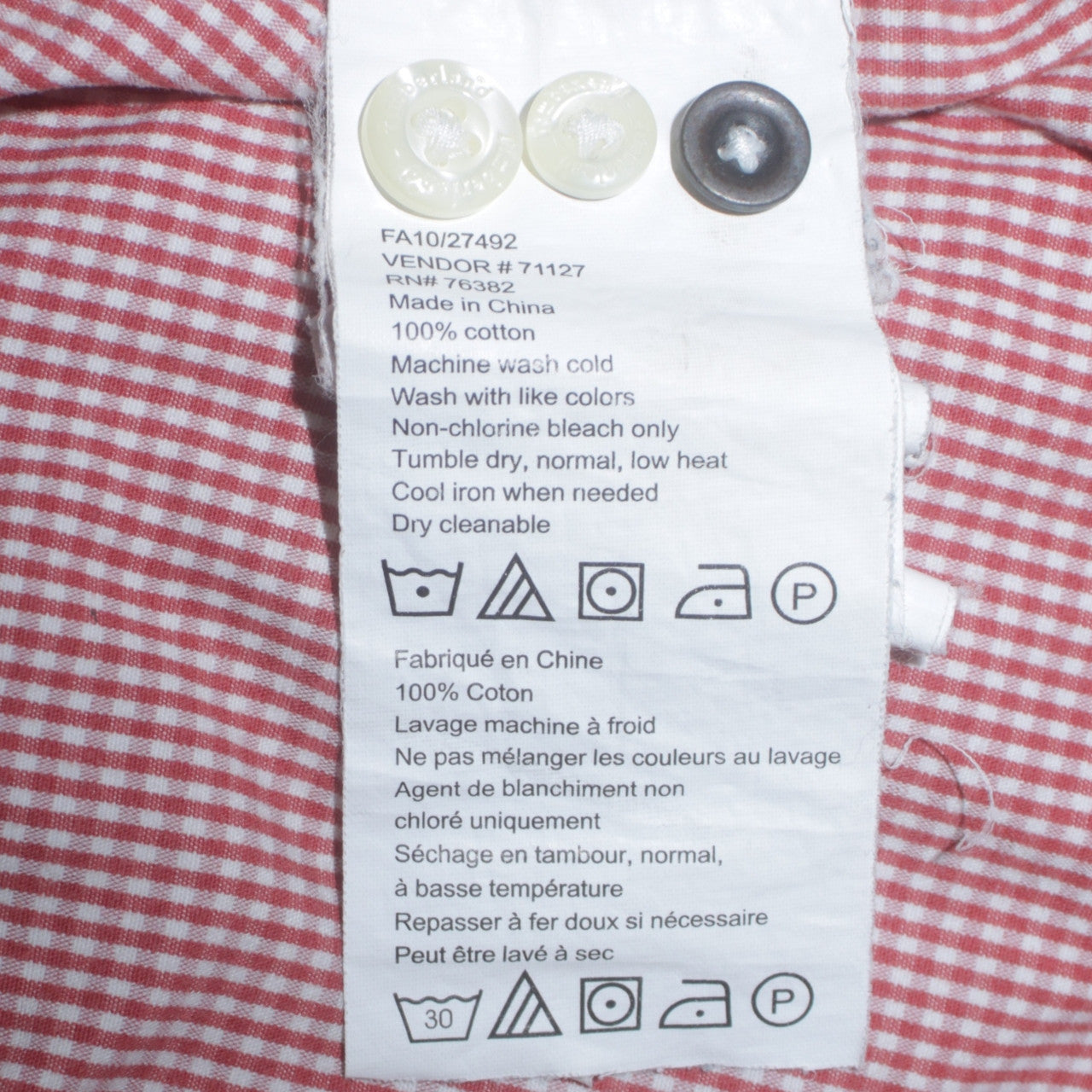 Timberland Men's Red Check Regular Fit Button-Down Cotton Shirt XL