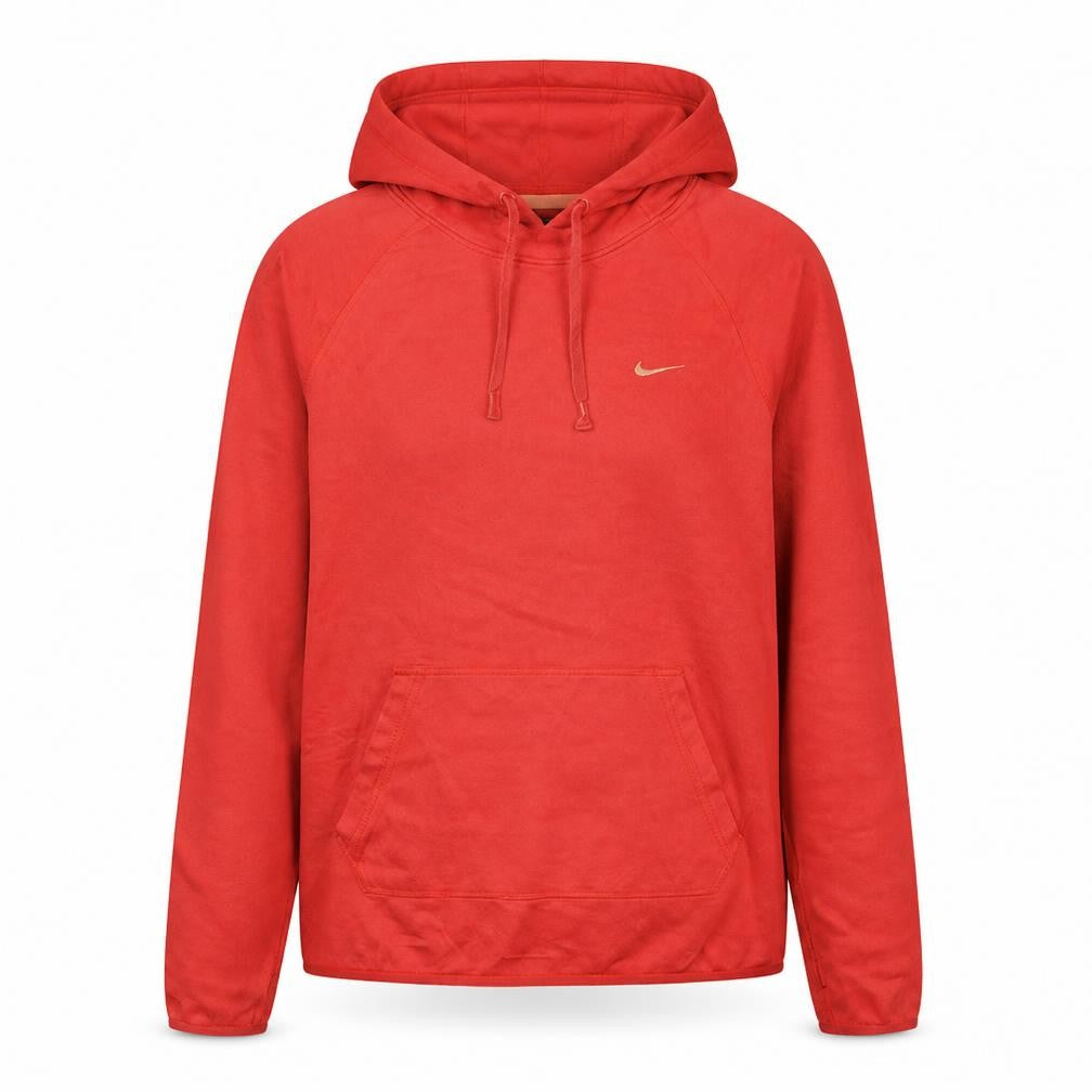 Front view of Nike women’s red dri-fit pullover hoodie xs athletic fit