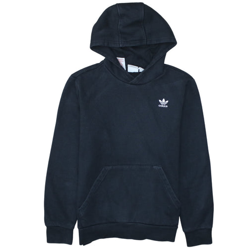Adidas Teens Black Pullover Hoodie 164 Fleece Logo Sweatshirt