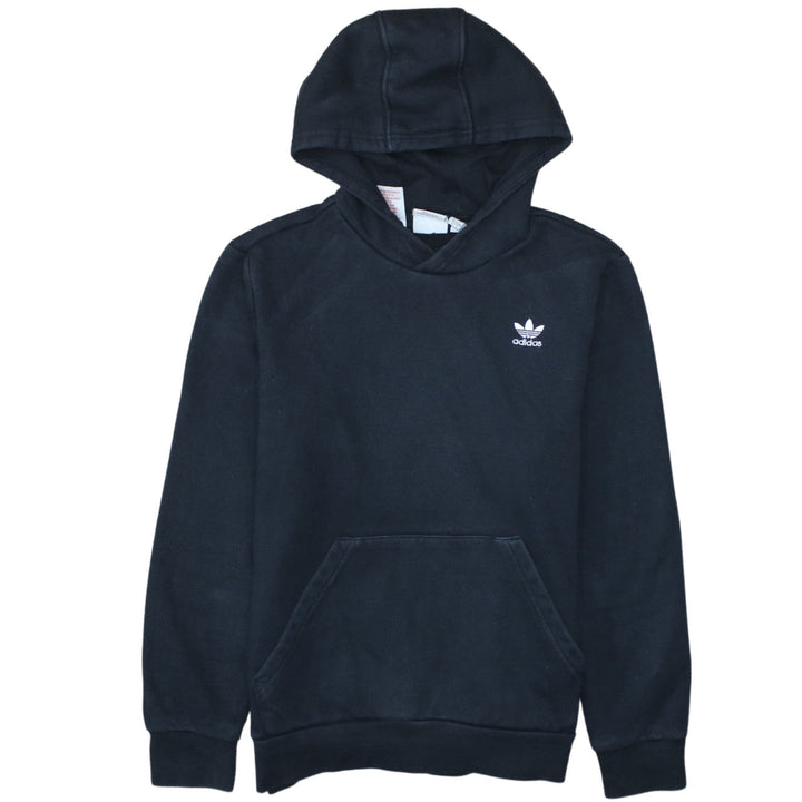 Adidas Teens Black Pullover Hoodie 164 Fleece Logo Sweatshirt