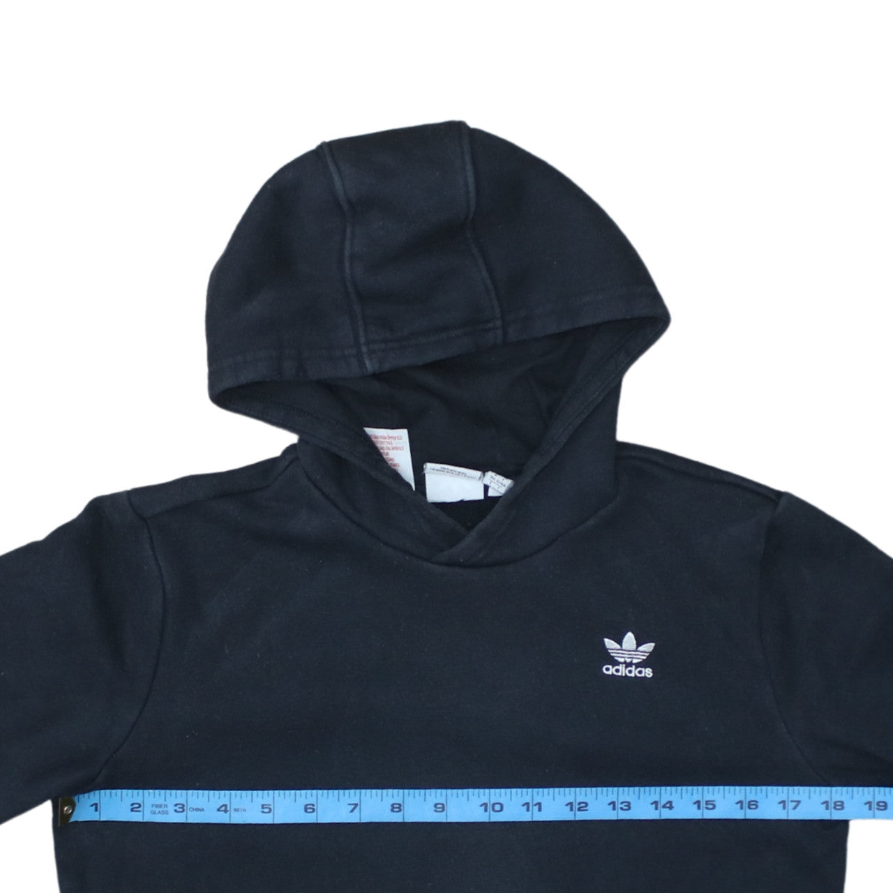 Adidas Teens Black Pullover Hoodie 164 Fleece Logo Sweatshirt