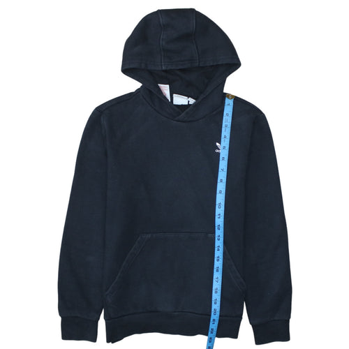 Adidas Teens Black Pullover Hoodie 164 Fleece Logo Sweatshirt