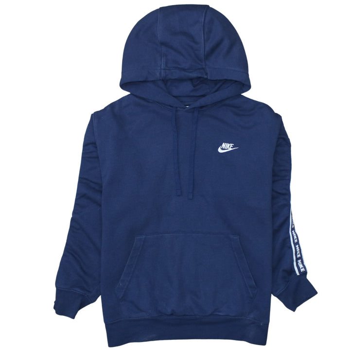 Nike Women’s Blue Pullover Hoodie Medium Cotton Logo Sweatshirt