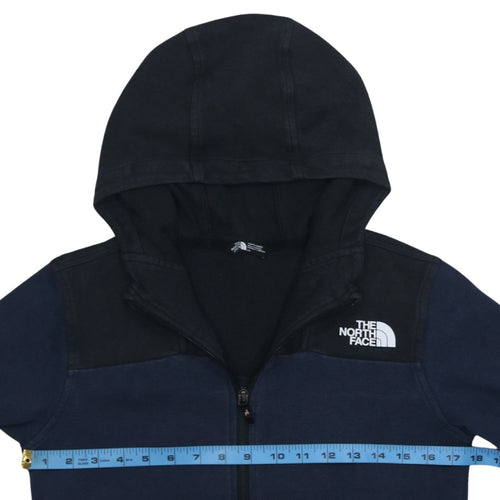 The North Face Boys Blue Colourblock Fleece Pullover Hoodie L