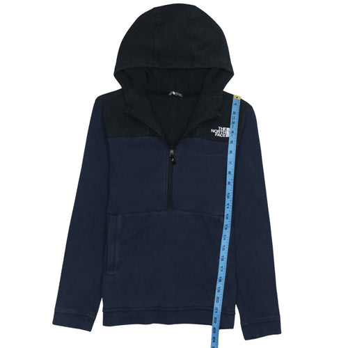 The North Face Boys Blue Colourblock Fleece Pullover Hoodie L