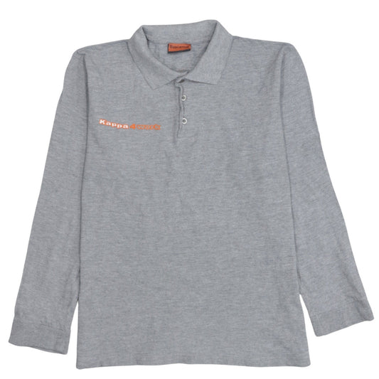 Kappa4work Men's Grey Long Sleeve Cotton Blend Polo Shirt L