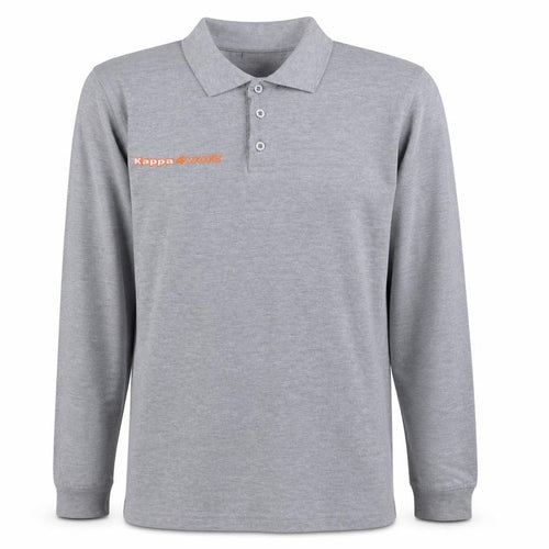 Kappa4work Men's Grey Long Sleeve Cotton Blend Polo Shirt L